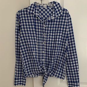 NWT Gingham Tie Top